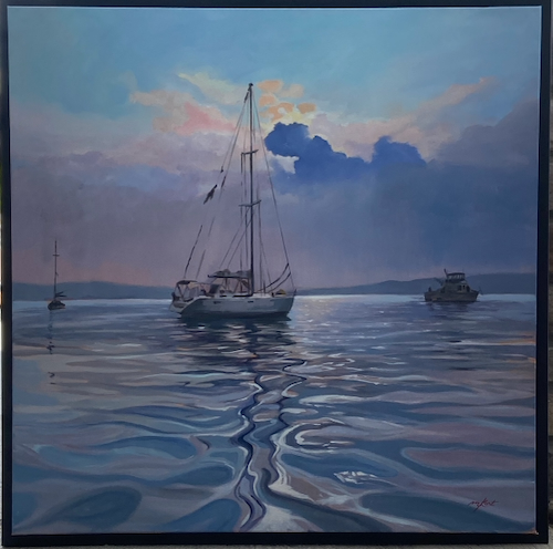Click to view detail for Evening Drama 24x24 $1800